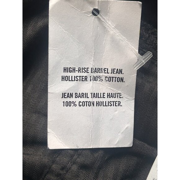 Hollister Women's Plus Size High-Rise Barrel Jeans Black Pleated Denim 17L - Picture 11 of 13